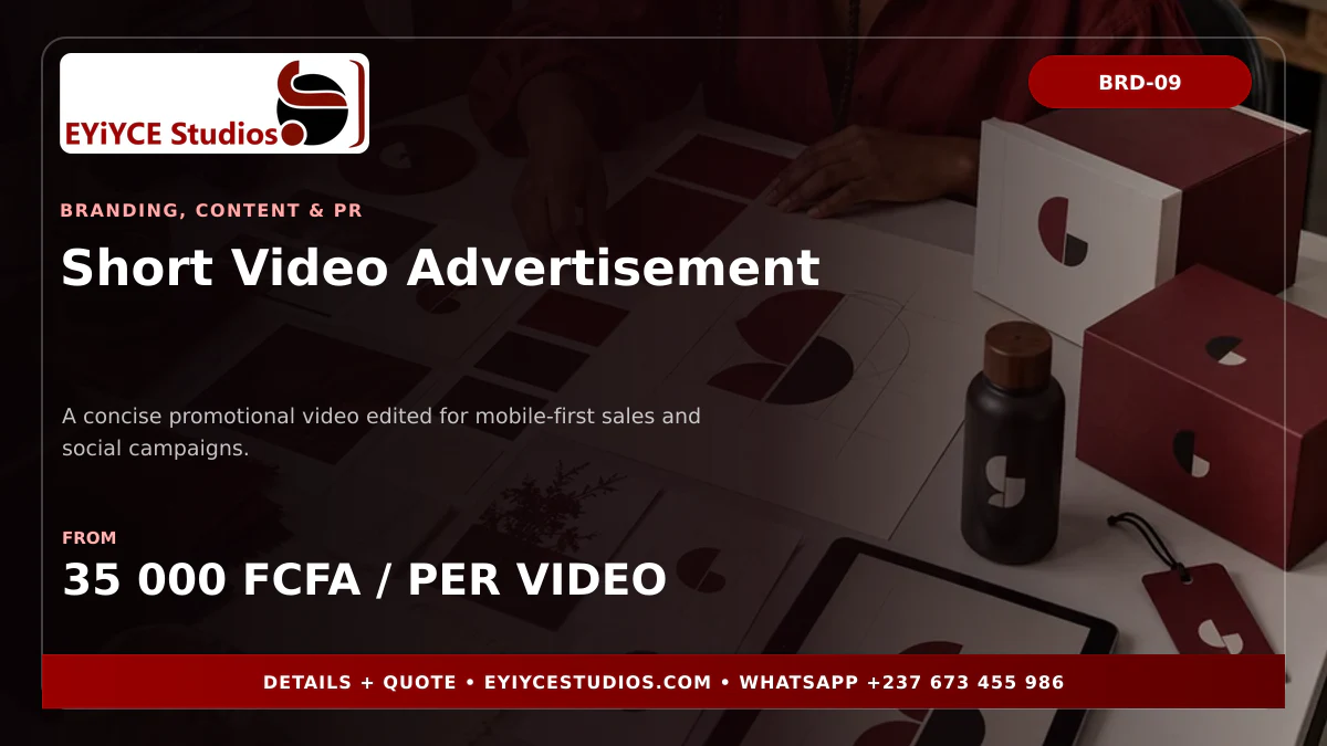 Short Video Advertisement pricing graphic