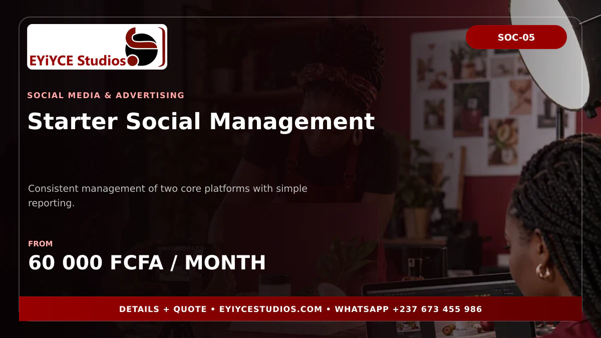 Starter Social Management pricing graphic